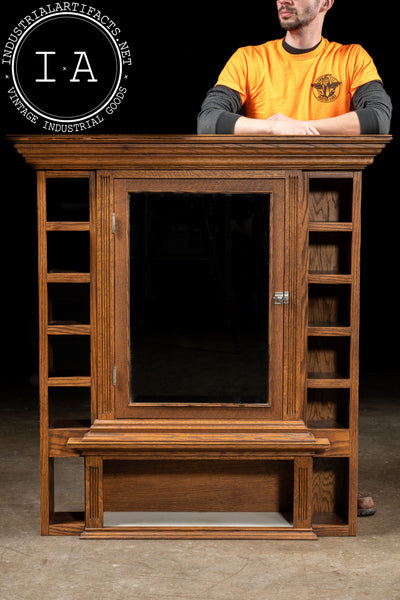 Early 20th Century Arts and Crafts Hutch with Mirror