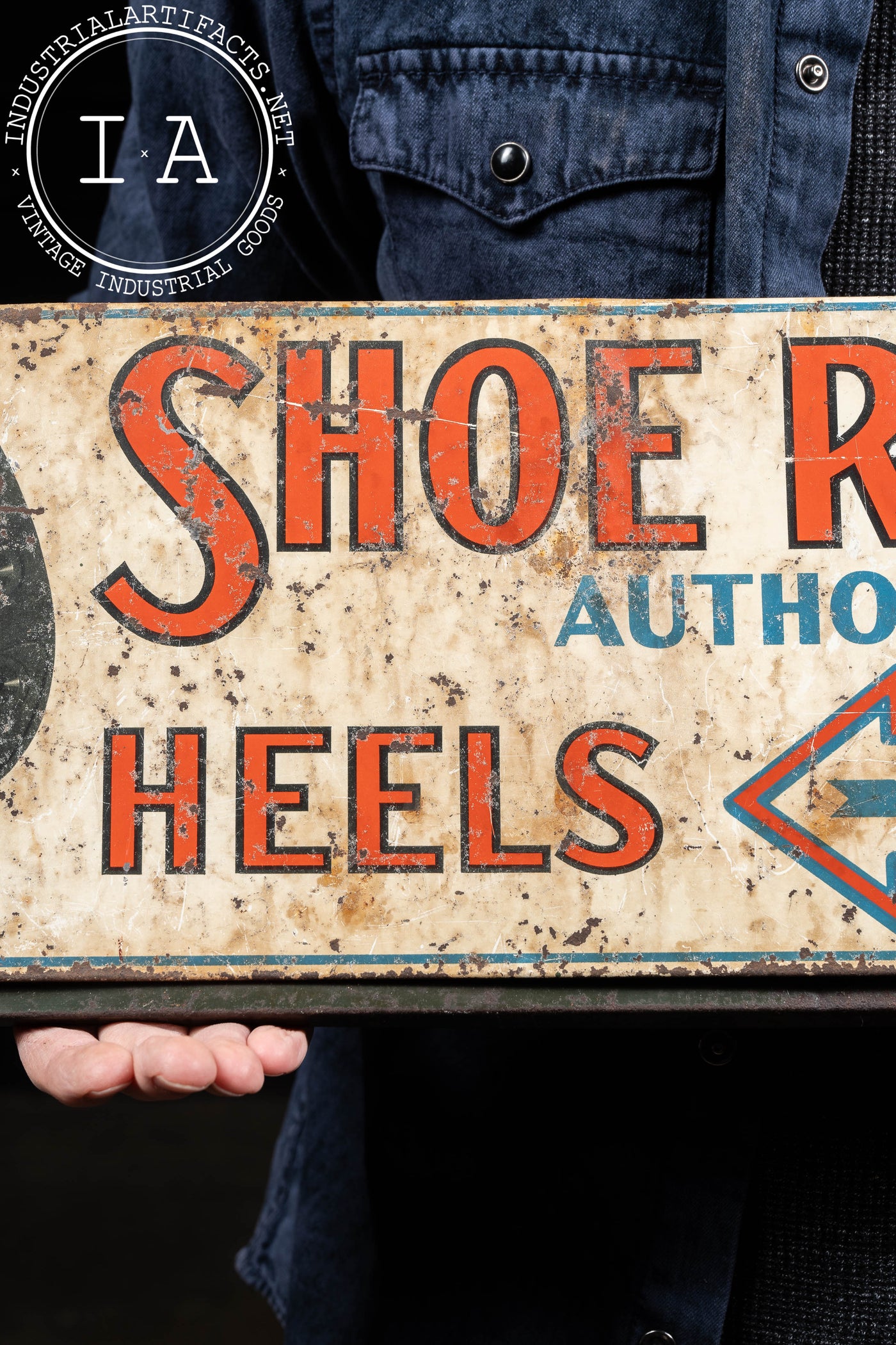 Antique Hood Shoe Rebuilding Storefront Sign