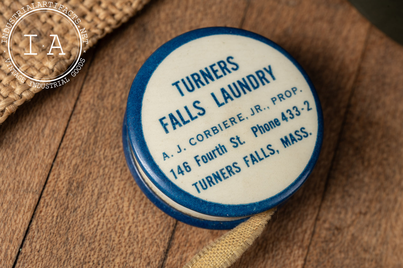 Antique Turners Falls Laundry Self-Retracting Advertising Tape Measurer