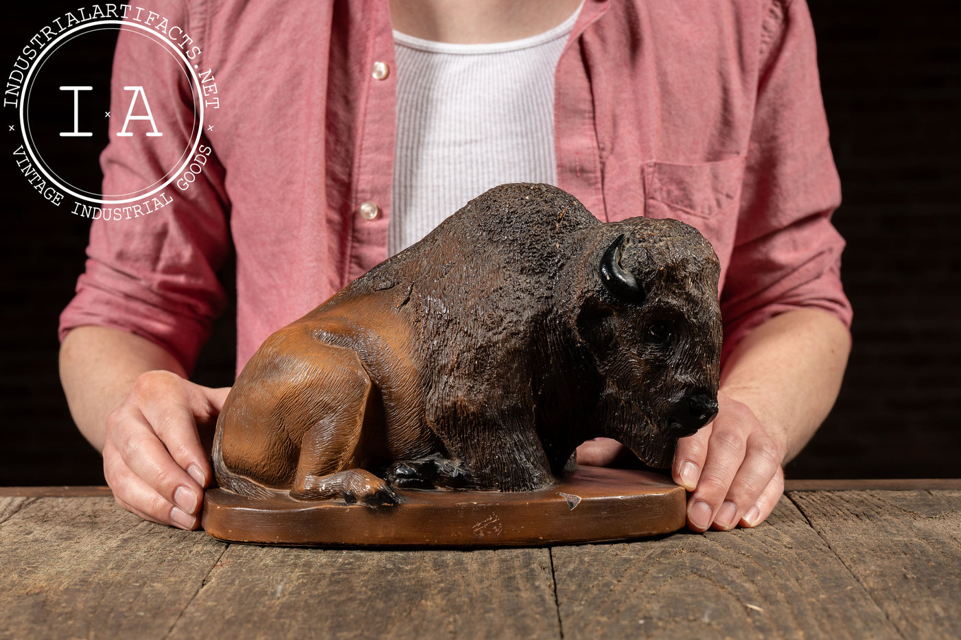 Vintage Ceramic Bison Coin Bank