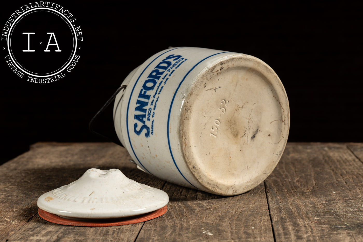 Early 20th Century Sanford's Ink and Pastes Crock