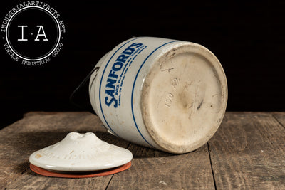 Early 20th Century Sanford's Ink and Pastes Crock