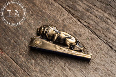 Early 20th Century Cast Brass Lions International Lion Paperweight
