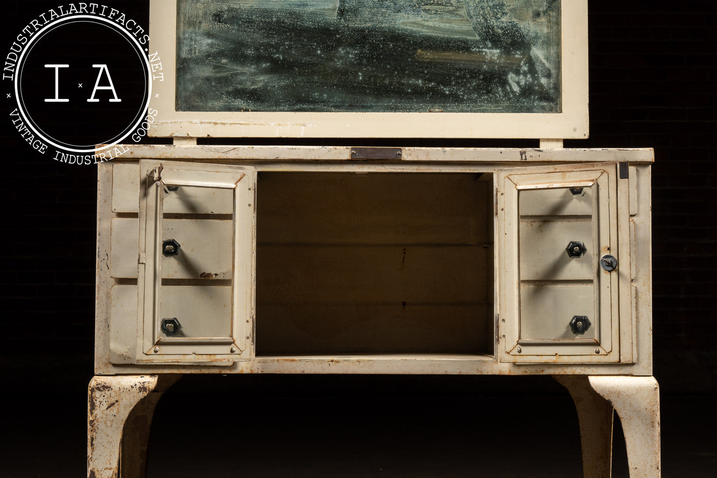 Early 20th Century Medical Sideboard Cabinet With Mirror