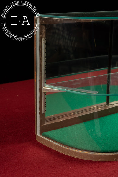 Mid-Century Curved Glass Countertop Display Case