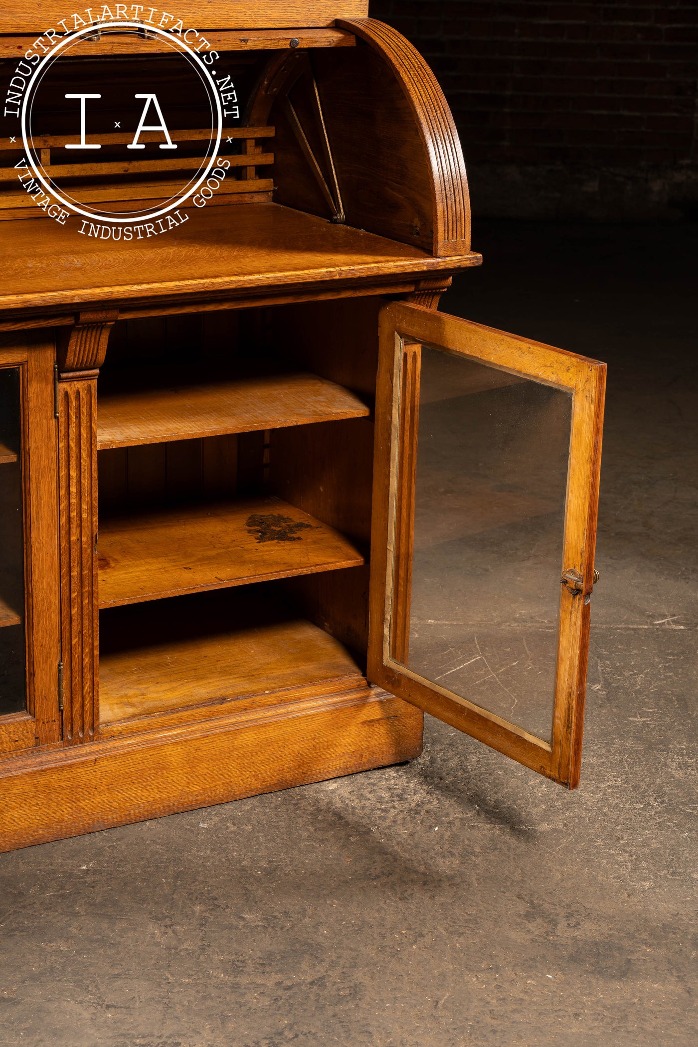 Antique Oak Jewelry Store Display Cabinet