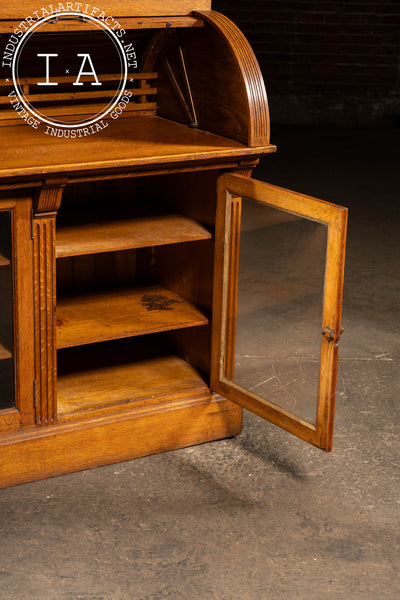 Antique Oak Jewelry Store Display Cabinet