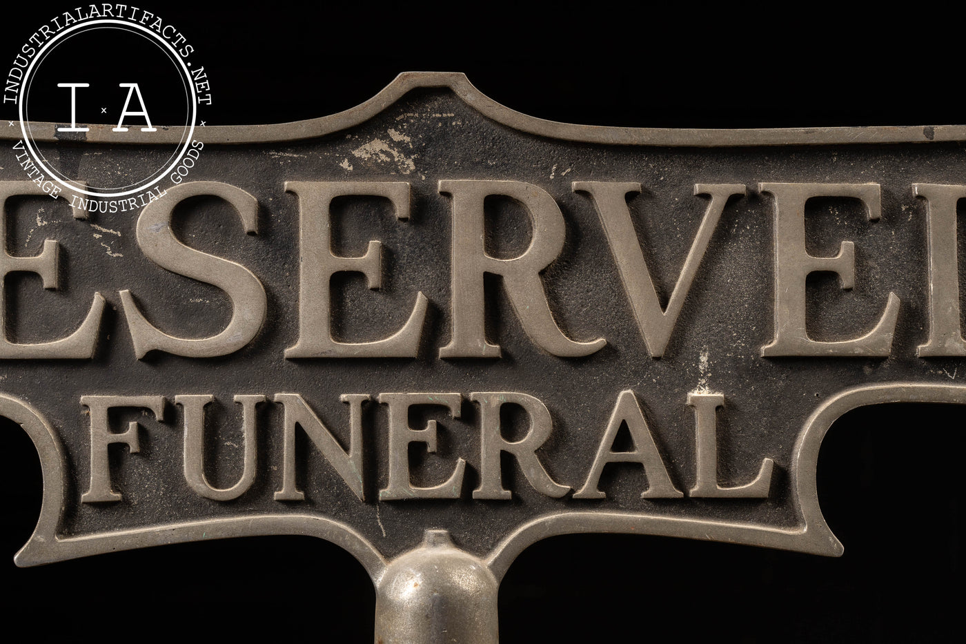 Early 20th Century Cast Iron Funeral Parking Sign