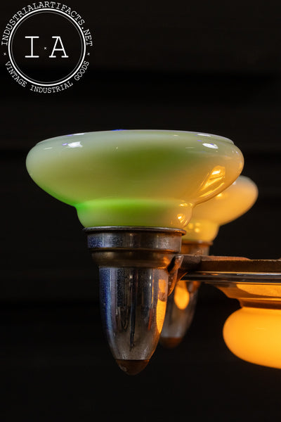 Antique Art Deco Uranium Glass Ceiling Fixture