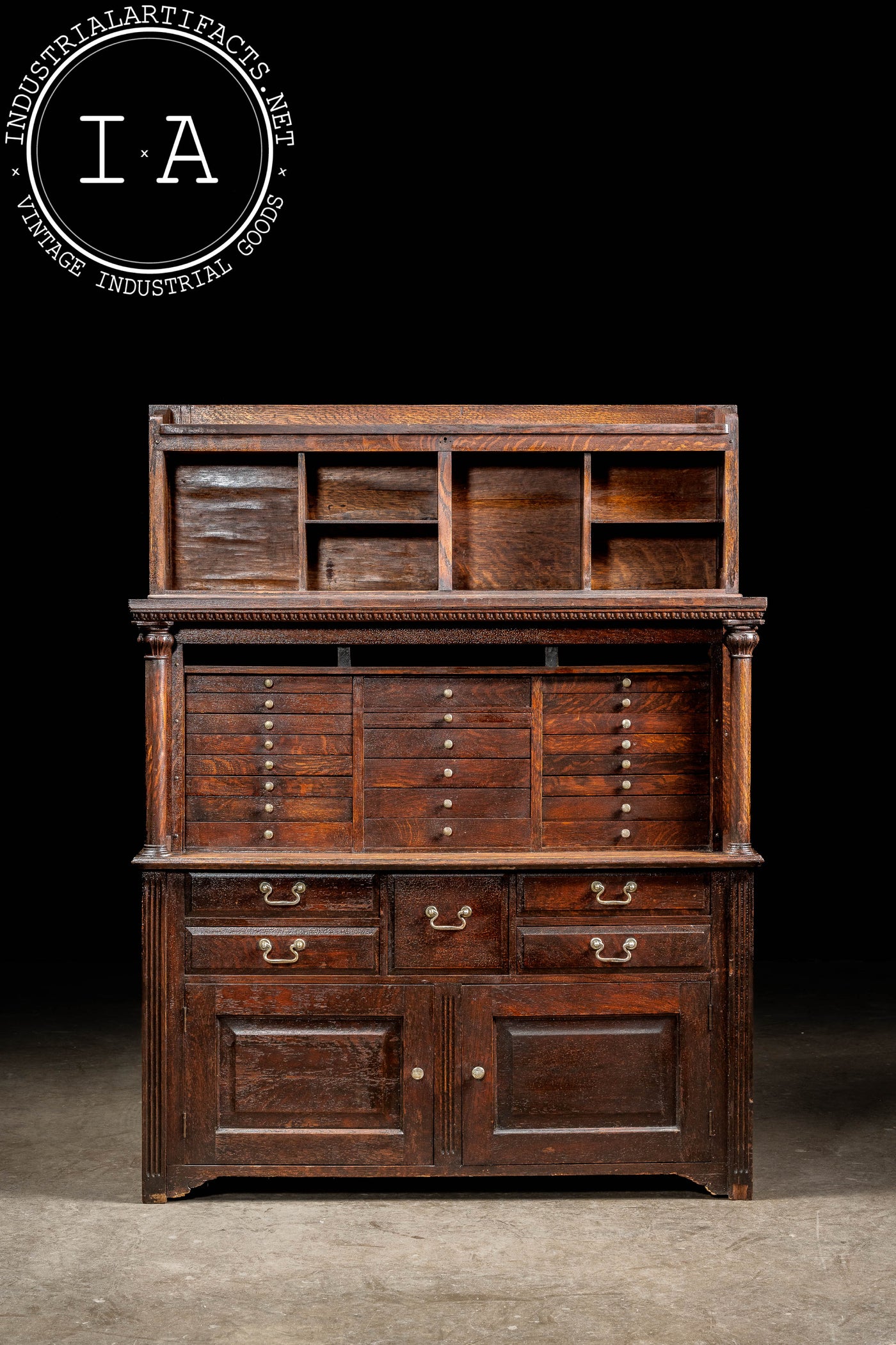 Early 20th Century Quarter Sawn Oak Dental Cabinet