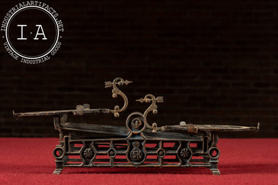 Early 20th Century Brass Wage Scale with Cast Iron Frame