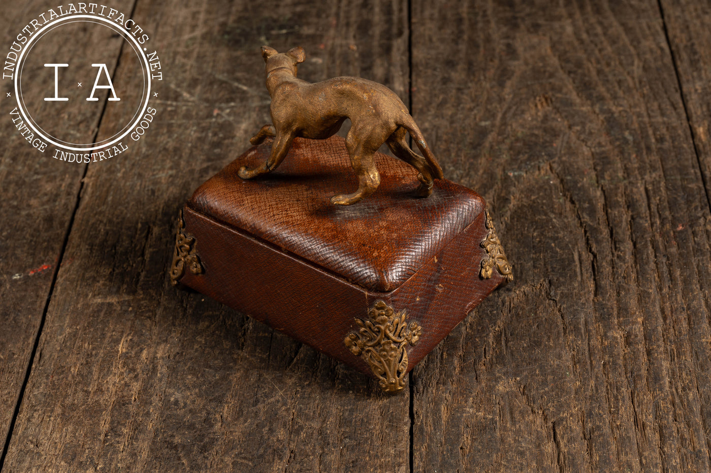 Early 20th Century Leather Wrapped Italian Greyhound Vessel