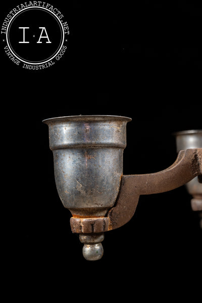 Five-Socket Nickel-Plated Art Deco Lighting Fixture