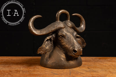 Vintage Bronze Figural Folk Art "Cow" Bell, Signed and Dated