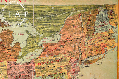 Late 19th Century "Across the Continent" Game Board by Parker Bros.