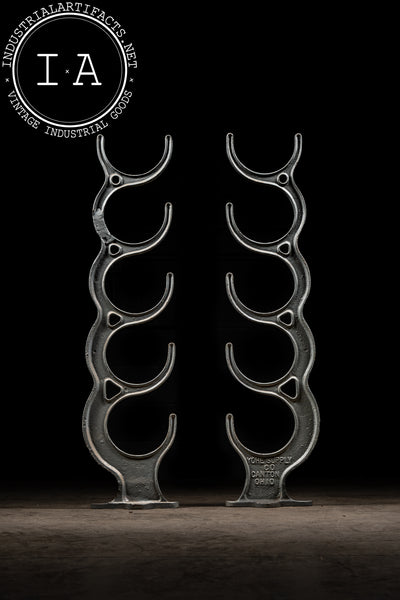 Antique Industrial Cast Iron Pipe Rack Set by Yohe Supply Co.