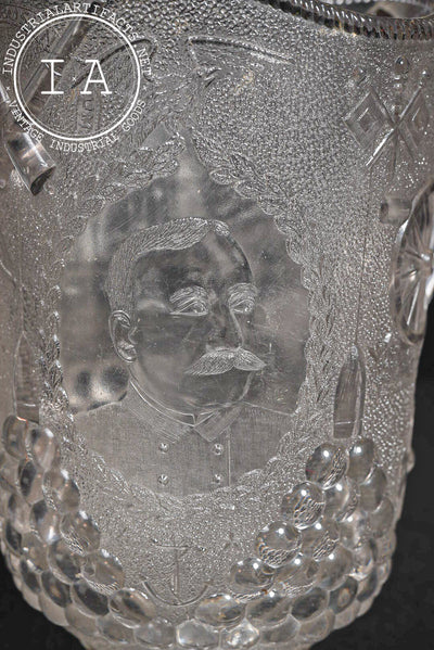 19th Century Admiral Dewey Commemorative Pitcher by Beatty-Brady Glass