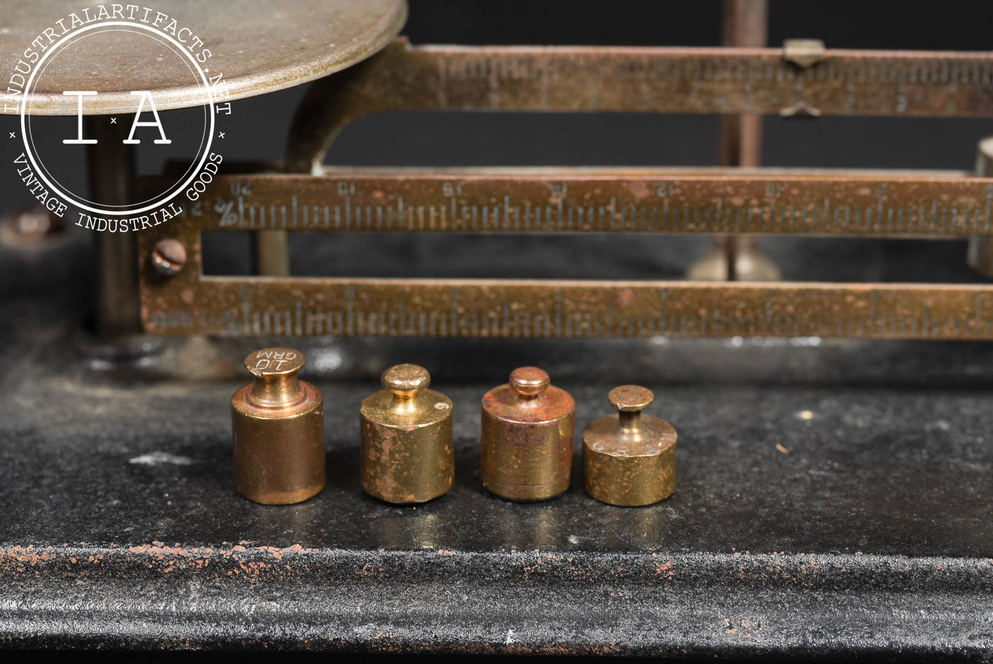 Antique Scientific Balance Scale with Weights