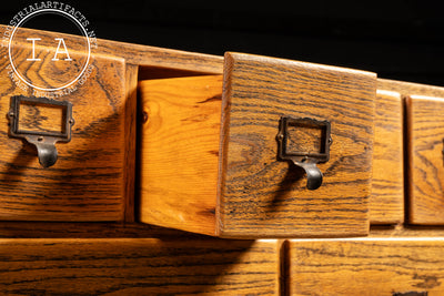 Antique Oak 16-Drawer Garment Cabinet