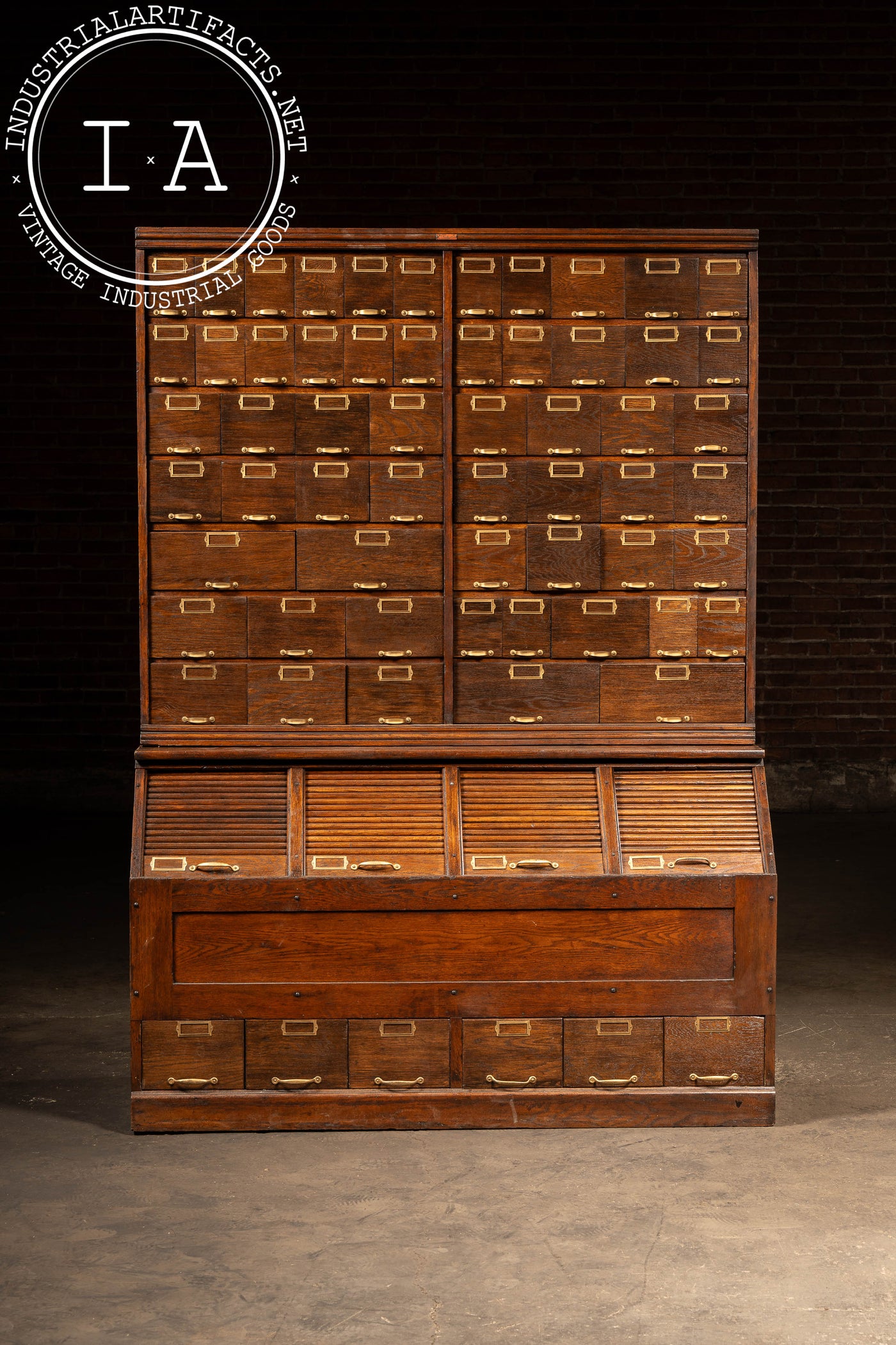Early 20th Century Oak Parts Cabinet by W. C. Heller