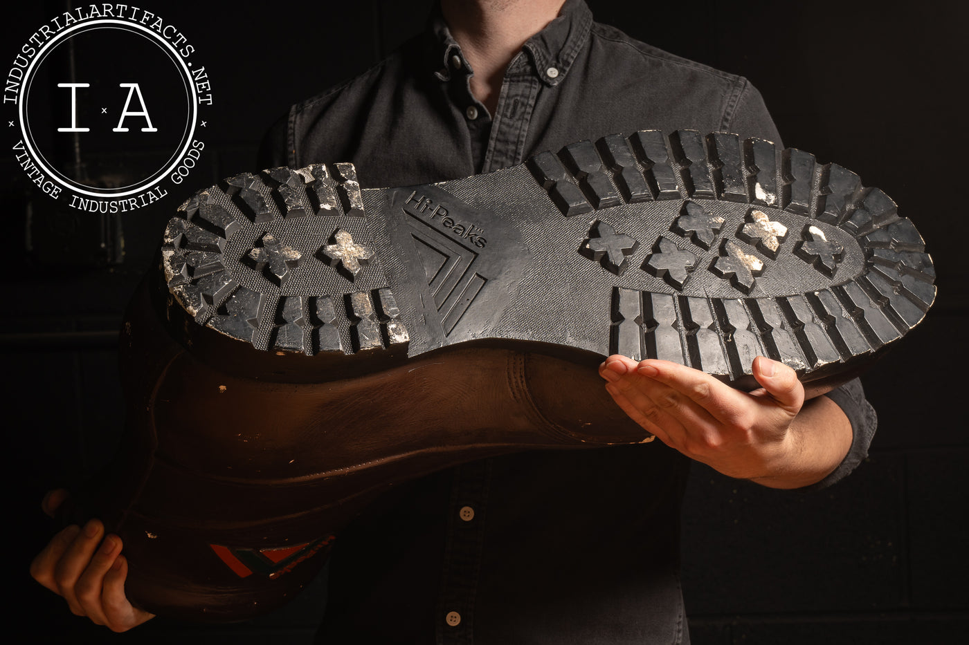 Oversized Chalkware Boot Trade Display for Red Wings "Hi-Peaks"