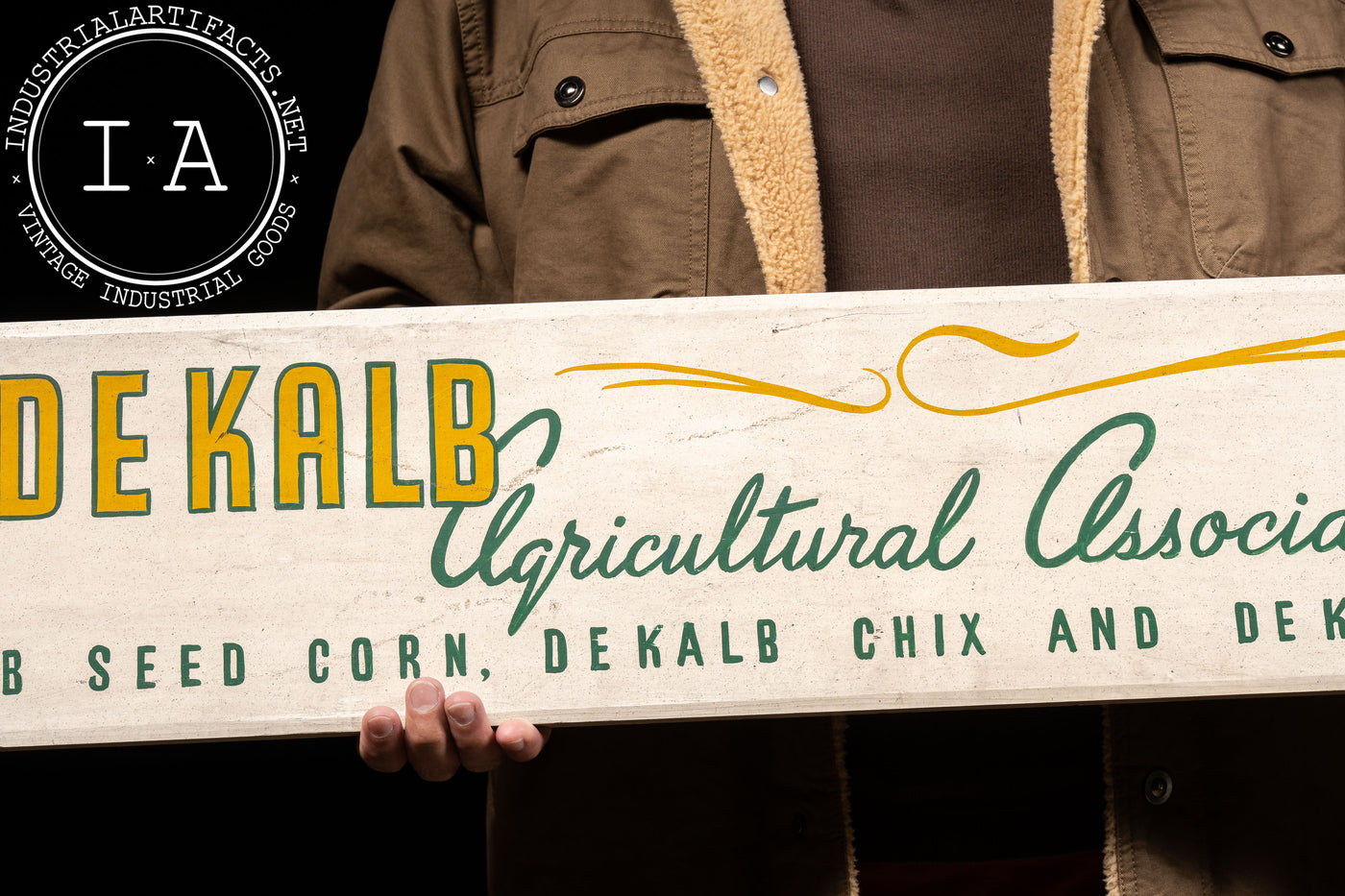 Vintage DeKalb Ag Painted Wooden Sign