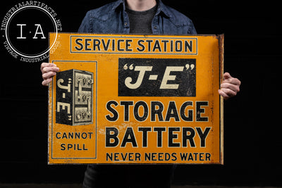 Early 20th Century "J-E" Storage Battery Flange Sign