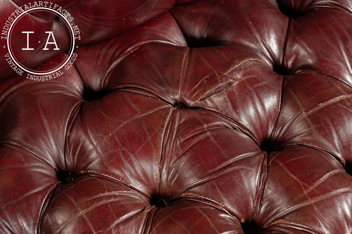Vintage Tufted Chesterfield Sofa in Burgundy