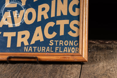 Antique Dr. Lynas’ Flavoring Extracts Framed Cardstock Advertising Sign