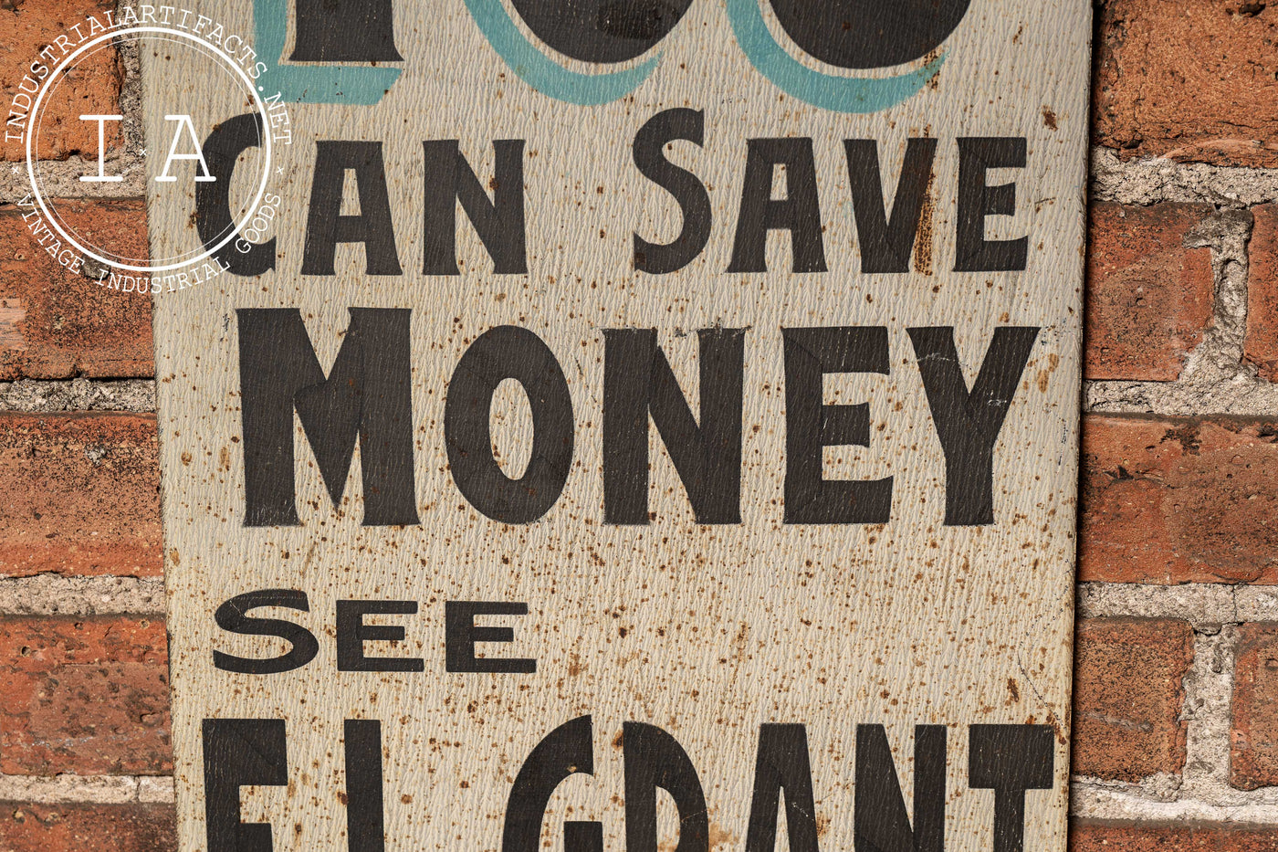 Early 20th Century Hand-Painted "F. L. Grant" Tin Ithaca Sign