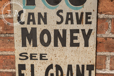 Early 20th Century Hand-Painted "F. L. Grant" Tin Ithaca Sign