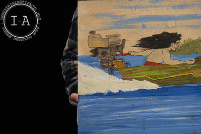 Boater Outsider Art Painting | Unsigned