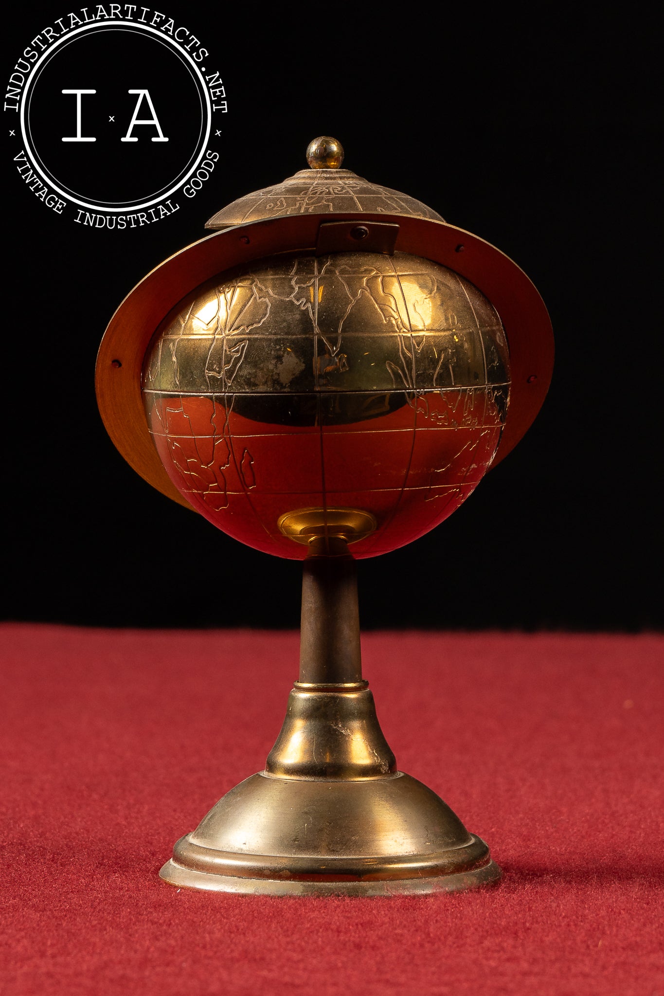 Vintage Brass Globe Space Age Cigarette Dispenser