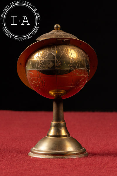 Vintage Brass Globe Space Age Cigarette Dispenser