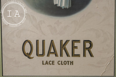 Framed Early 20th Century Quaker Lace Cloth Advertising Print