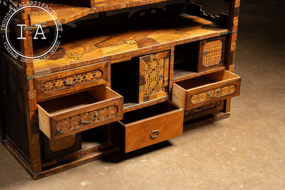 Early Meiji Period Japanese Elm Shadona Cabinet