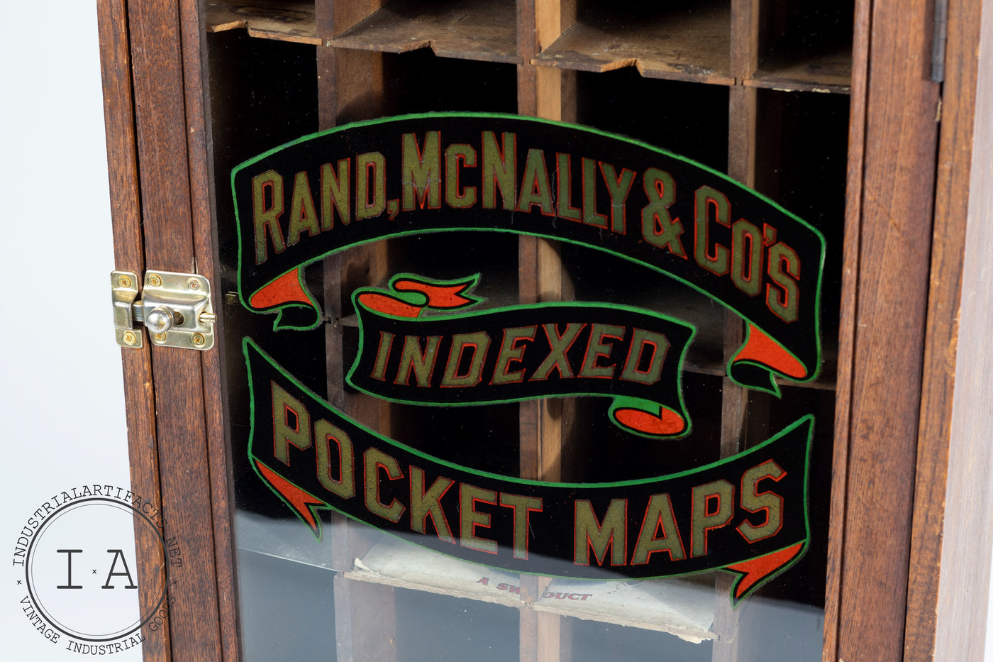 Antique Rand McNally & Co Pocket Map Cabinet