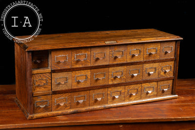 Early 20th Century Tiger Oak Puzzle Box Card Catalog