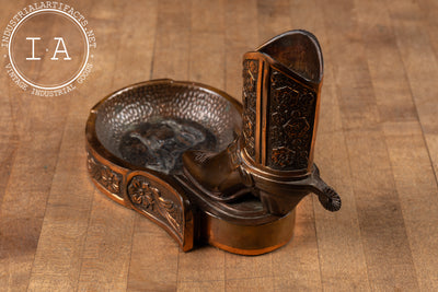 Vintage Western-Themed Copper Ashtray