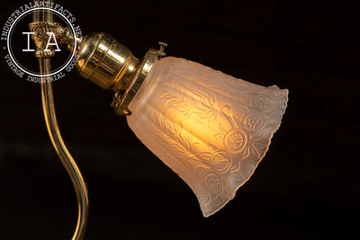 Early 20th Century Brass Pendant with Embossed Glass Shades