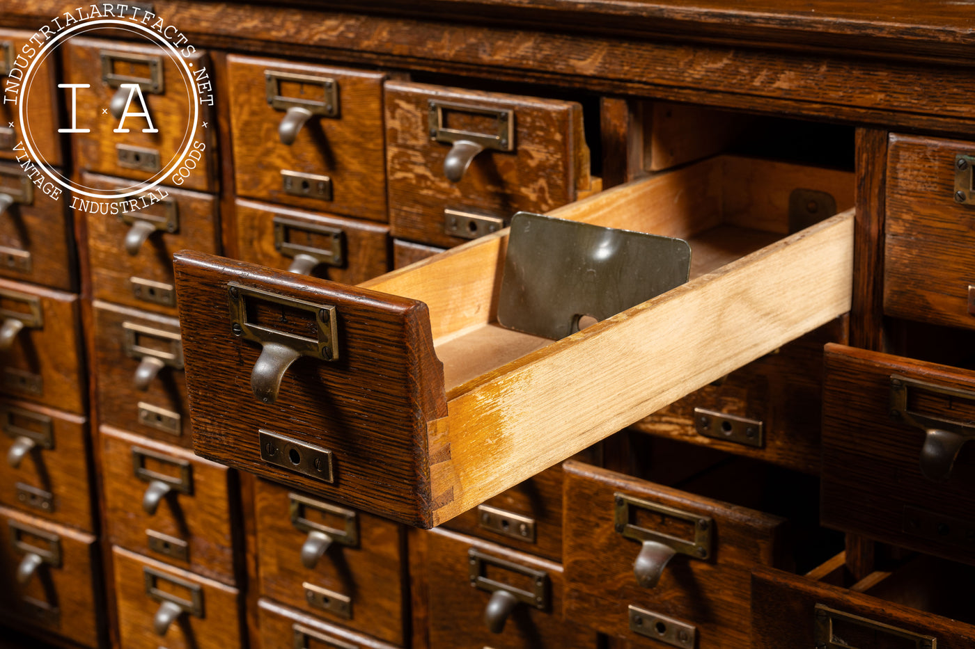 Massive Early 20th Century 187-Drawer Maple Card Catalog