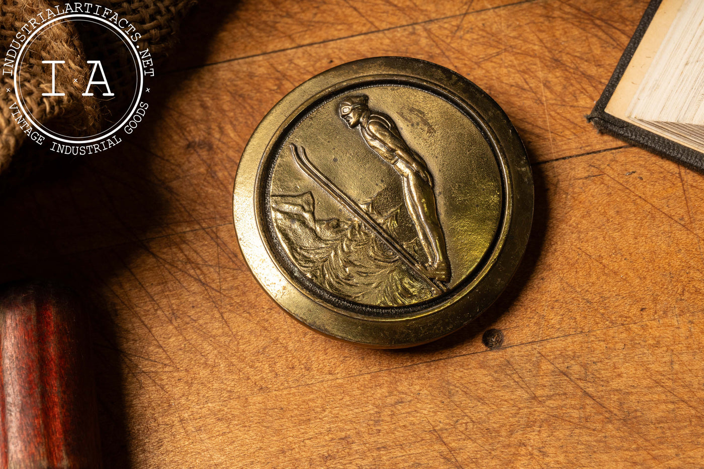 1977 Brass Ski Belt Buckle