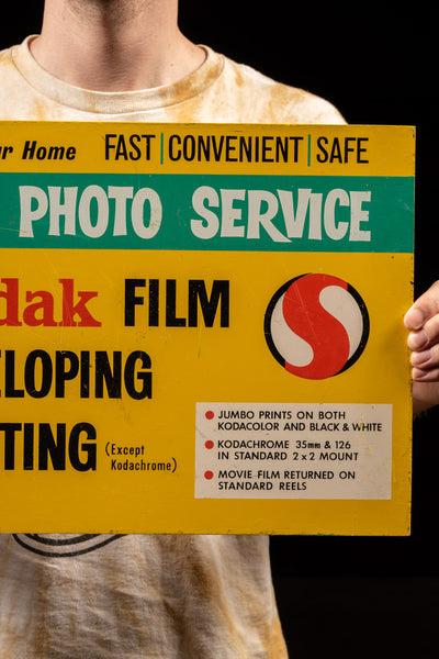 Vintage Double-Sided Safeway Kodak Film Developing Sign