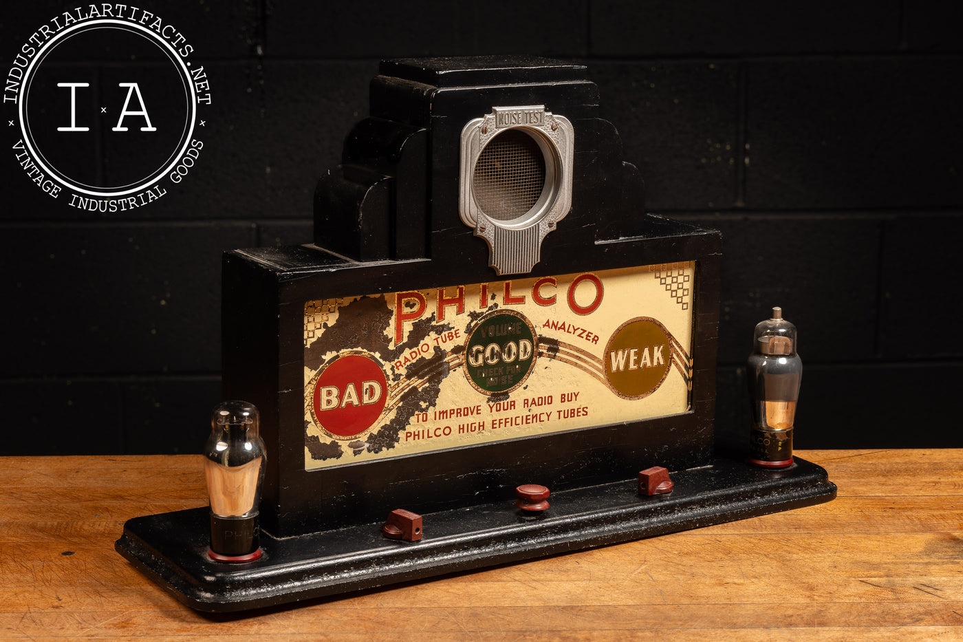 Antique Philco Radio Tube Analyzer Point-of-Sale Advertising Display