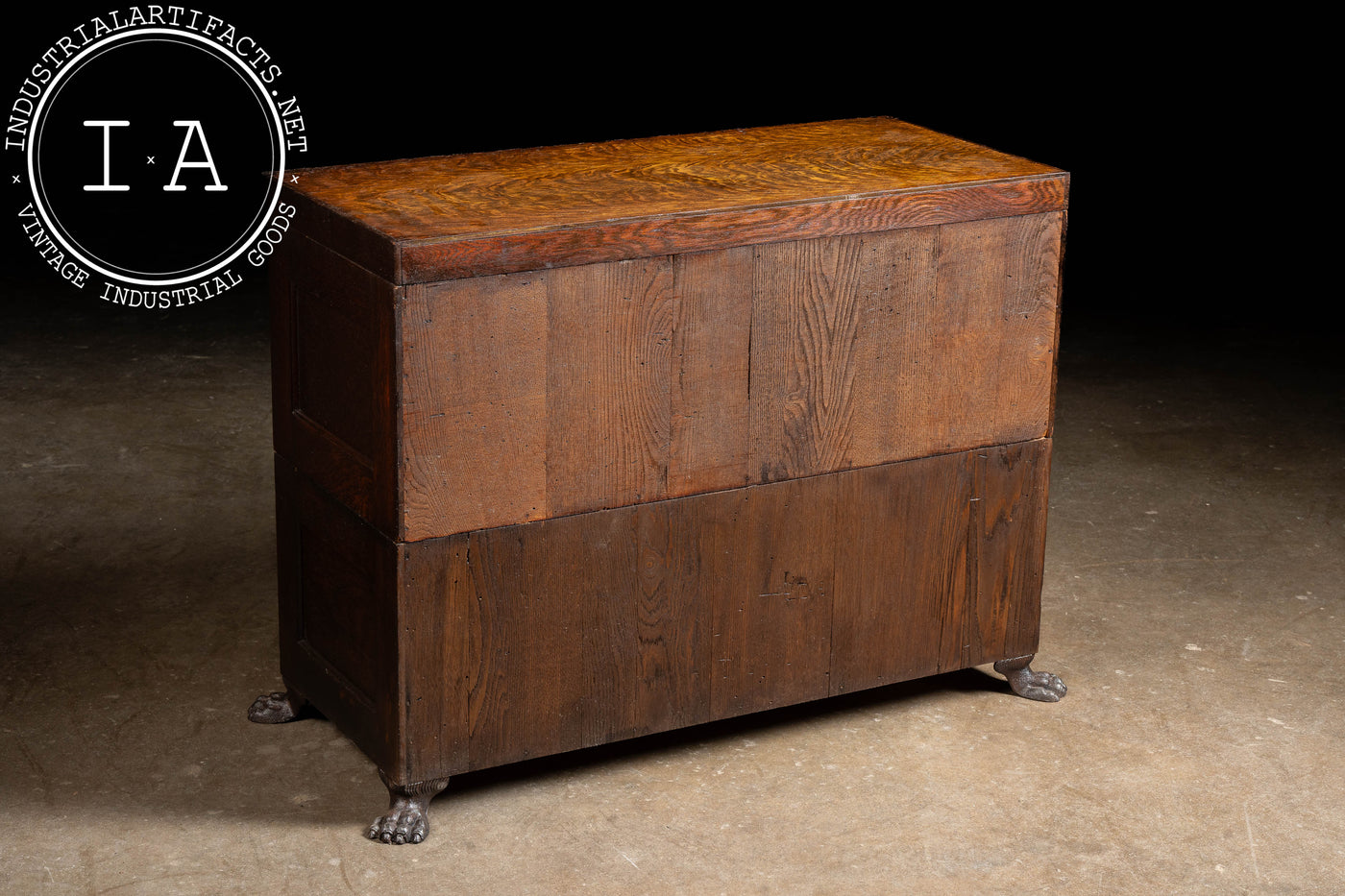 Early 20th Century Quarter-Sawn Oak Clawfoot 18-Drawer Card Catalog