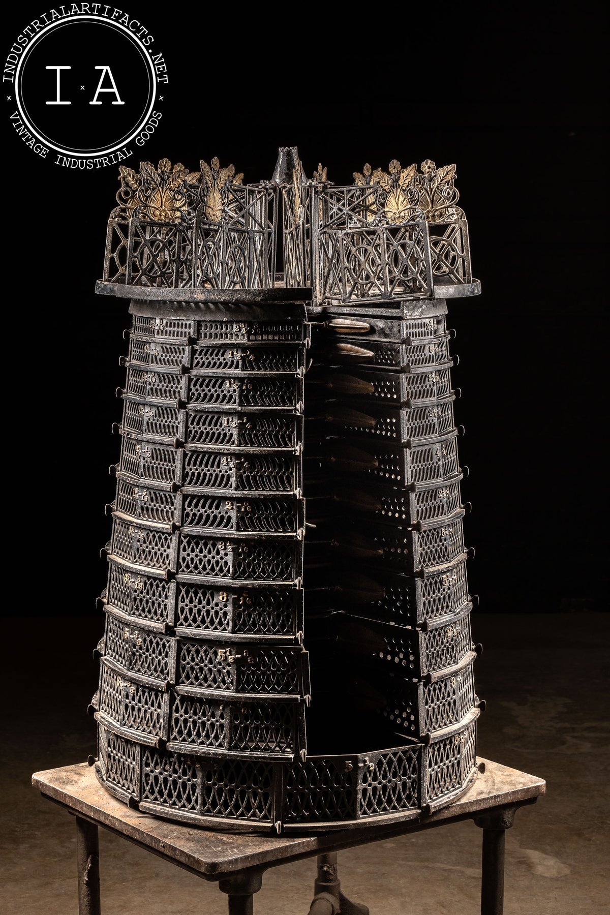 Revolving Store Fixture Antique Westphal Patent Revolving Hardware Store Cabinet – Industrial ...