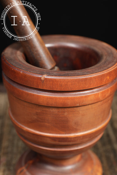 19th Century Turned Wood Apothecary Mortar & Pestle