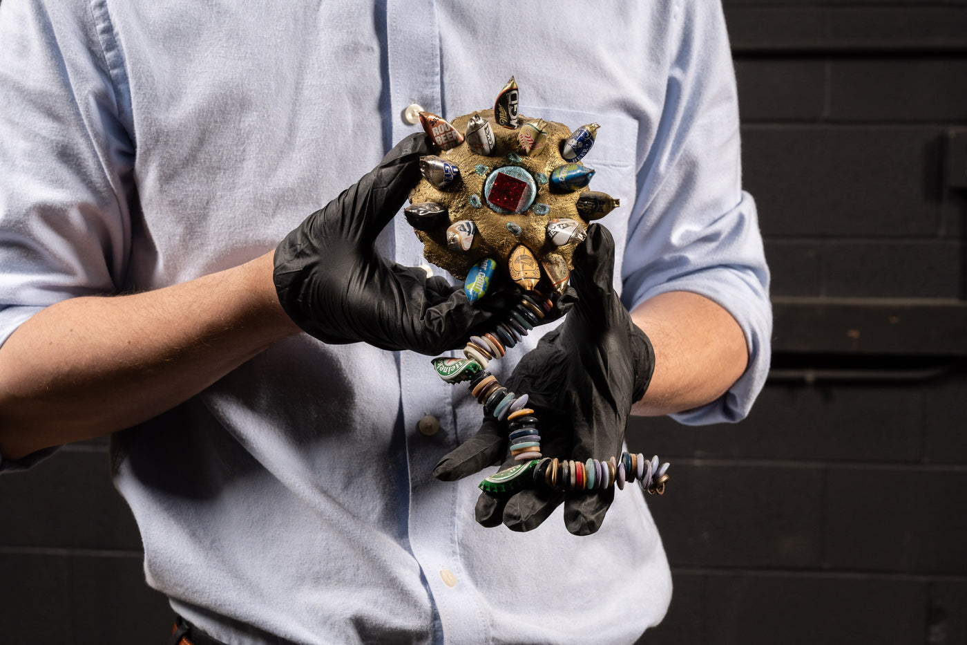 Bottle Cap Flower Talisman Outsider Art by Mr. Imagination