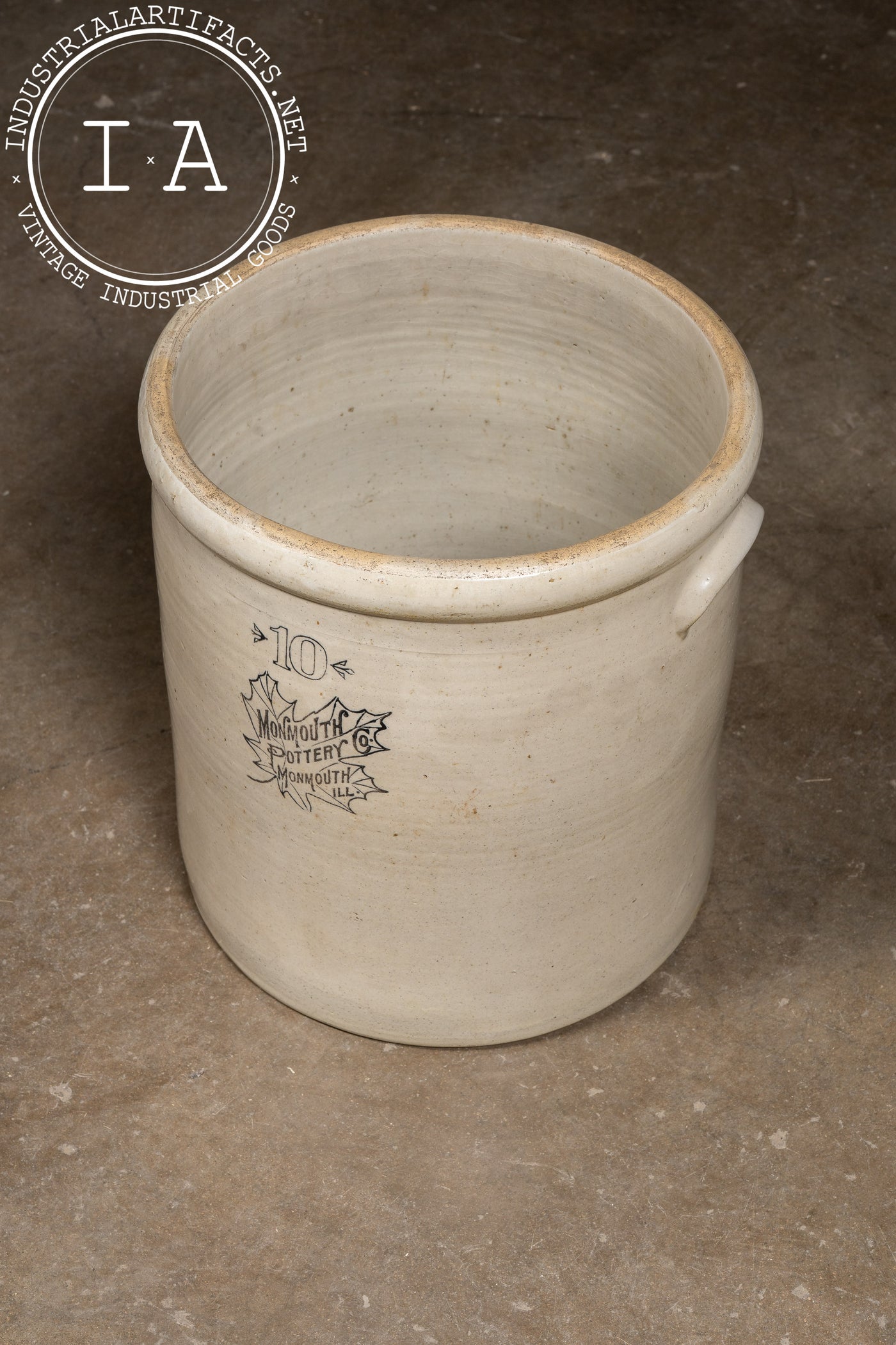 Antique Monmouth Pottery No. 10 Crock