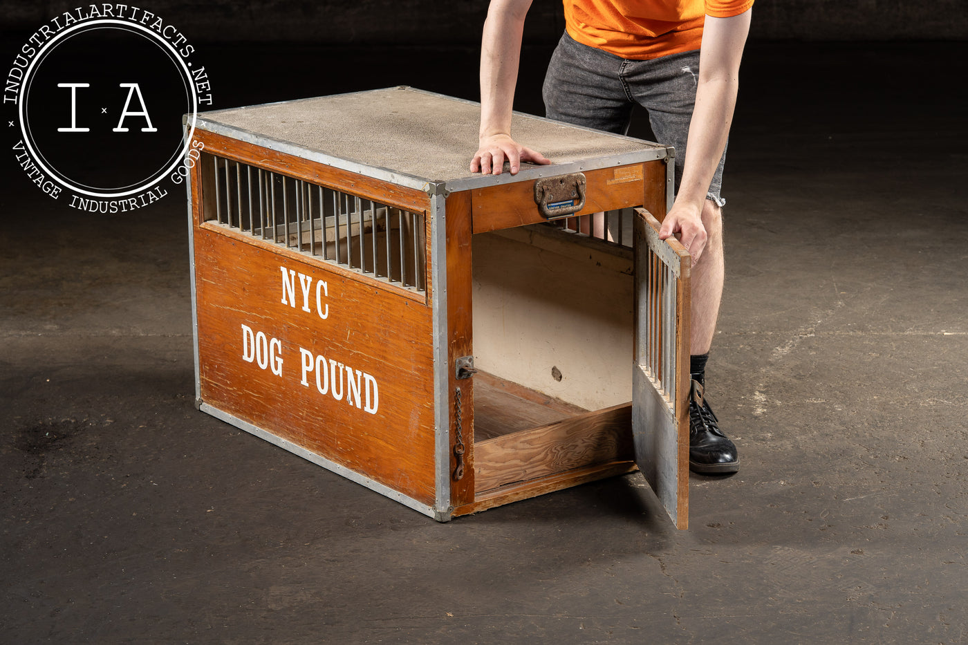 Vintage Wooden NYC Dog Pound Kennel by Kroyer Crates